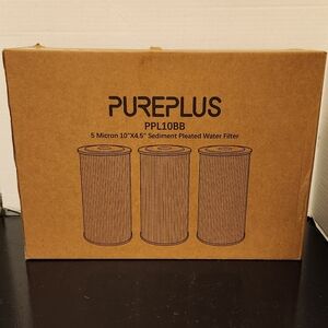 3 Pureplus PPL10BB Whole House Pleated Sediment Water Filter 5 Micron 10" x 4.5"